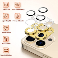Protecteur d'objectif de caméra pour iPhone 13 Pro, diamant scintillant, protection complète, accessoires de téléphone, or