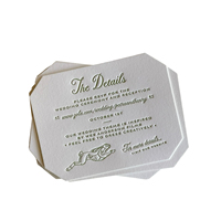 Carte d'invitation de mariage personnalisée de luxe découpée au laser avec dorure à chaud, carte RSVP, design typographique, enveloppes en papier, fabriquées en Chine