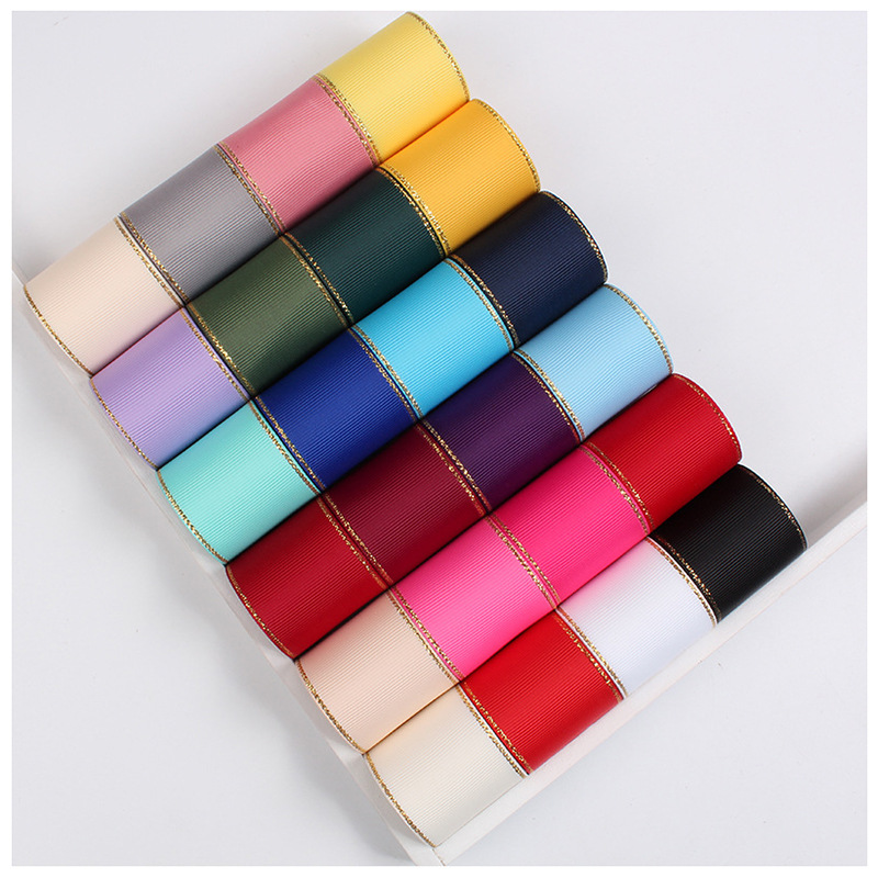 100Yard 25mm Phnom Penh DIY Handmade Bowknot Decoration Ribbon Pure Color Threaded Ribbon for Christmas Gift Wrapping