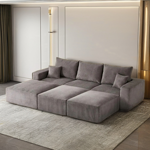 Divano letto con cuccette componibile divano letto 3 posti Grey divano <span class=keywords><strong>da</strong></span> salotto in velluto a coste convertibile in spugna componibile divani Chaise Home - Product Image 2