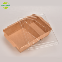 Boîte à lunch en papier kraft jetable, pièces, de qualité alimentaire brun, conteneurs de stockage des aliments 2 compartiments