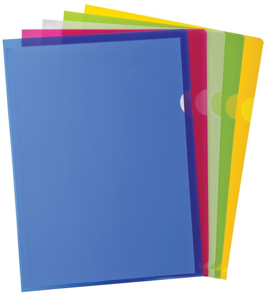 Clear Document Bag Stationery Transparent Plastic A4 Waterproof L-Shaped File Organizer File Folder