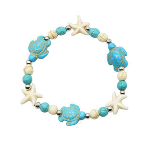 Bracelet d'amitié bohème en pierre turquoise étoile de mer bijoux à breloques pour femmes cadeaux - Product Image 1