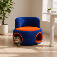 Canapé-lit pour chat en peluche avec housse amovible et lavable, canapé pour animaux de compagnie pour chats d'intérieur et petits chiens, confortable et antidérapant