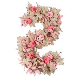 Guirnalda de Hojas de Arce Artificiales Fácil de Obtener con Calabazas Rosas y Bayas para Decoración de Acción de Gracias, 6 pies - Product Image 5