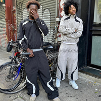 Ensemble de survêtement personnalisé pour homme, coupe ample, en nylon, avec pantalon de jogging et coupe-vent réfléchissant