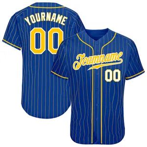 Camisas de beisebol costuradas personalizadas, camisa de beisebol sublimada reversível com listras pretas e cinza