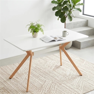 Étagère en métal avec plateau anti-rayures en MDF, pieds à transfert thermique, pieds de nivellement <span class=keywords><strong>pour</strong></span> table de <span class=keywords><strong>salle</strong></span> à <span class=keywords><strong>manger</strong></span>, <span class=keywords><strong>cuisine</strong></span>, bureau - Product Image 6