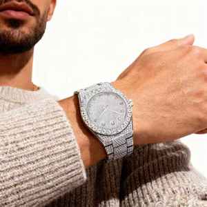 Relojes de moda y negocios para hombre y mujer, con incrustaciones completas de moissanita, mecánicos, con diamantes negros, que pasan la prueba del diamante, venta al por mayor. - Product Image 3