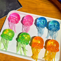 Jouets promotionnels Méduse en maltose, jouets sensoriels anti-stress à paillettes à remontée lente pour enfants, balles à presser sensorielles