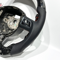 Volant sport en cuir perforé en fibre de carbone forgée noire personnalisé en usine pour Audi B7 B8 B9 C6 A3 A4