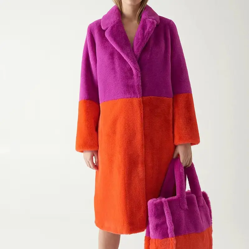 Dropshipping 2022 winter women clothing women Faux Mink Fur Trench Cozy Long Coat With Lapel For women Winter Outwear