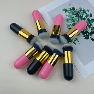 แปรงแต่งหน้าขนาดพกพา Pudgy ขนแปรงสังเคราะห์วีแกนไม่ดูดซับน้ำ ด้ามจับแบบ OEM สำหรับรองพื้นชนิดน้ำ/บีบีครีมแบบไม่มีน้ำมัน/มิเนอรัล - Product Image 2