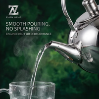 Bouilloire sifflante en acier inoxydable au design moderne, compatible induction, 1,5 L, avec grand infuseur à thé, pour eau bouillante, sûre et écologique