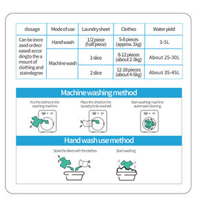 Nuove Pastiglie Ecologiche Biodegradabili per Bucato, Fogli Ipoallergenici Usa e Getta per Lavaggio a Mano - Product Image 6