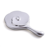 Miroir de poche compact portable en argent plaqué, mini rose, à une seule face, mode, grossissant, personnalisé