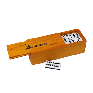 Dominos de luxe Double six Dominos professionnels avec boîte de rangement en bois, carreaux classiques noirs et blancs, acrylique et mélange - Product Image 5