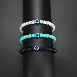 Bracciale occhio di diavolo europeo e americano 6mm occhio di tigre pietra mappa di pietra uomo e donna marea male occhi azzurri braccialetto di perline - Product Image 2