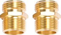 Adaptador de latón macho GHT NPT para manguera de jardín con cabeza hexagonal de 4 pulgadas