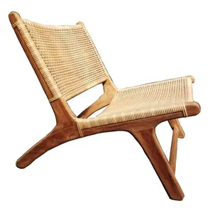Açık bahçe tik hasır Rattan Lounge Relax sandalyeler mobilya