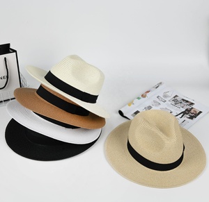 Bộ Sưu Tập Mới Trung Quốc Droppshipping Cô Gái Mùa Hè Đồng Bằng Giấy Mặt Trời Rơm Panama Mùa Hè <span class=keywords><strong>Hat</strong></span> Phụ Nữ Với Ribbon Cho Phụ Nữ Mùa Hè - Product Image 1