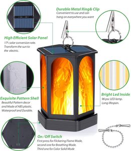 96 <b>LED</b> Solar Lawn Lamp 350LM Super Bright Flickering Dancing <b>Fire</b> Flame Light IP65 Waterproof Garden Landscape Light - Product Image 6