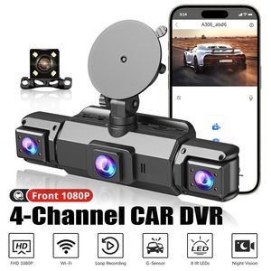 Caméra embarquée HD 4 canaux W5 en promotion avec vision nocturne infrarouge, connexion Wi-Fi mobile et surveillance de stationnement 24h/24, enregistreur vidéo de voiture - Product Image 1