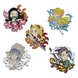 71 desain Jepang Anime <span class=keywords><strong>Demon</strong></span> <span class=keywords><strong>Slayer</strong></span> Pin logam bros koleksi Kawaii lembut Enamel kerah Pin pakaian - Product Image 2