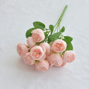 <span class=keywords><strong>Bouquet</strong></span> artificiel d'anémones, camélias, roses et pivoines, 15 têtes, fausse composition florale pour la décoration intérieure - Product Image 2