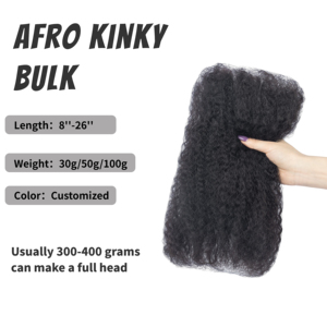 Cheveux humains en vrac pour tresses, cheveux afro crépus humains en gros |   Cheveux humains afro crépus en vrac pour mini-twist - Product Image 3
