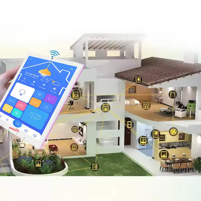 Smart Home Assistant 15.6" Capacitive Touch Screen Inwall Mount AIO Android POE Tablet with LED Lights