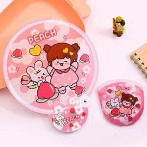 Cartoon <b>Anime</b> PP Folding Fan with Round Flower and Animal Pattern Home Decoration with <b>Keychain</b> Model and Storage Bag - Product Image 1