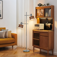 Lampe sur pied en bois et fer de style japonais avec base E27, lumière LED pour salon, canapé