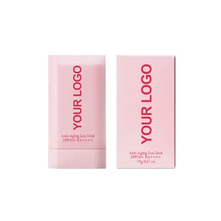 Tiktok Hot Verkopen Roze Zonwerende Stick Spf 50 Zonnebrandcrème Spf 50 Roze Zonbeschermingsstick Spf 50 Katoenen Zachte Zonnestok