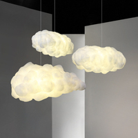 Lampe de plafond flottante en coton blanc en forme de nuage, réglable en hauteur, pour chambres de filles, décoration de maternelle, commande sans fil