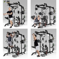 SK 2026 OEM Commercial Multi-fonctionnel Tout-en-un Smith Squat Power Rack Cable Crosser Chest Press Legs Back Fitness Gym Set