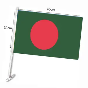 Fabrika doğrudan toptan ulusal canlı renk ucuz 30x45 cm bangladeş araba bayrağı