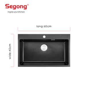 Évier de cuisine rectangulaire <span class=keywords><strong>en</strong></span> composite Silgranite noir, cuve unique <span class=keywords><strong>en</strong></span> quartz, évier de cuisine <span class=keywords><strong>en</strong></span> granit - Product Image 2