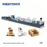 Machine à coller à chaud électrique automatique haute vitesse WESTONIX pour boîtes en carton avec pliage et collage latéral