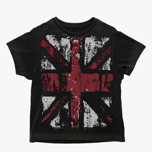 <strong>Union</strong> <strong>Jack</strong> Print Set-in Shoulder Slim Regular 100% Cotton Breathable T-<strong>Shirt</strong> American Retro BOXY Cut Streetwear Light - Product Image 2