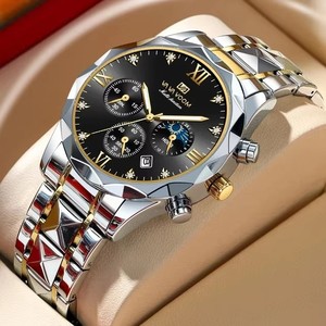 VA VA VOOM Luxury Fashion Business Men's Stainless Steel Quartz Watch Waterproof Luminous Date Glass Leather Strap <b>Model</b> 2471 - Product Image 5