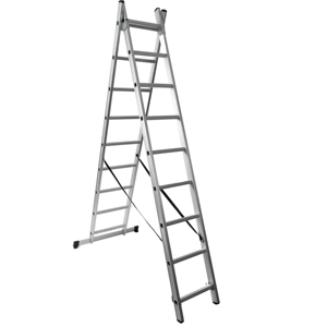 Escalera Extensible de Aluminio de Alta Resistencia de <span class=keywords><strong>3</strong></span> Secciones, Escalera Extensible Triple Profesional Multiusos con Barra Estabilizadora de Seguridad - Product Image 1