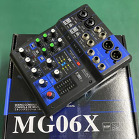 Console de mixage audio compacte professionnelle 6 canaux, console de mixage stéréo 6 canaux avec effets sonores multiples pour l'enregistrement sur scène en direct