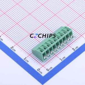 DB125-2.54-9P-GN-S Screw Terminal Block Through hole Component (THT),P=2.54mm Connector 1x9P 2.54mm Green Through Hole - Product Image 1