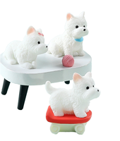 Statues de jardin miniatures en gros, figurines d'animaux en résine, chien Husky, West Highland White Terrier, sculpture moderne de Noël