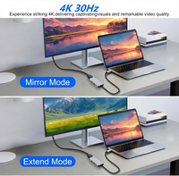 Adaptador Multipuerto USB C 4 en 1 con Puerto PD de 100W y 4K HDTV, con USB3.0 de 5Gbps, Divisor de 4 Puertos para PC, Escritorio, Laptop