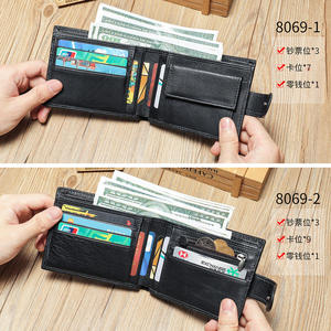 AndoBag Short <b>Wallets</b> <b>for</b> <b>Men</b> Simple Genuine Cow Leather Thin <b>Wallet</b> Casual Coin Purse Fashion Vintage Card Holder 8069 - Product Image 4