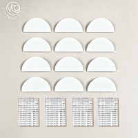 Support d'affichage magnétique en acrylique demi-cercle pour étiquettes de prix, couleurs noir et blanc, inserts de menu remplaçables pour boulangerie ou café