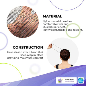Usine <span class=keywords><strong>alimentaire</strong></span> Nylon élastique Industries protection Sécurité <span class=keywords><strong>Cheveux</strong></span> Cap Jetable Polyester Hairnet - Product Image 2