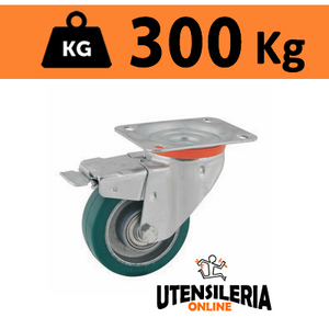 TR-ROLL <b>wheel</b> with NL rotating support and brake, load capacity 300 kg 62AL - Product Image 1